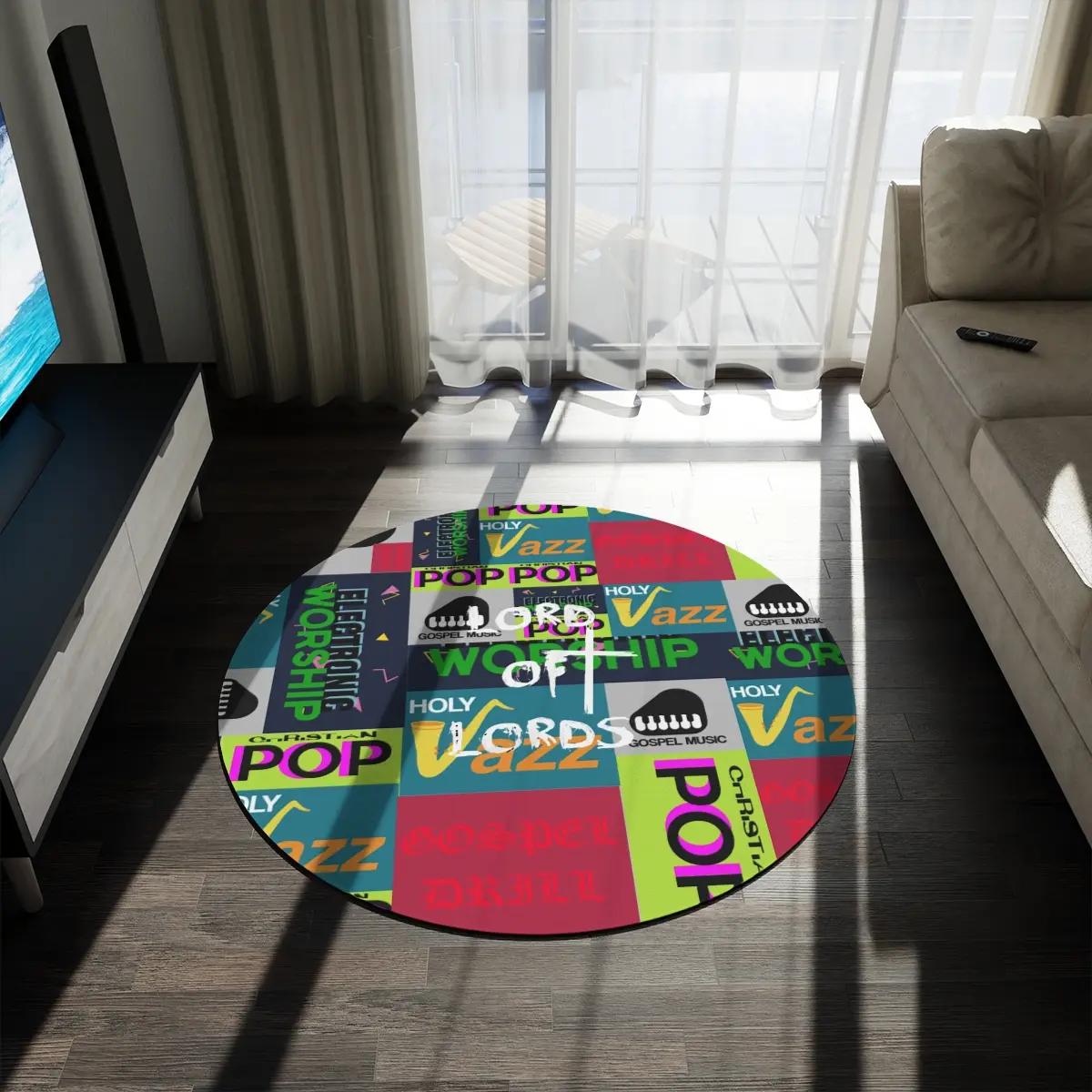 Gospel Music Round Rug