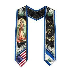 El Salvador Graduation Stole 2026 – El Salvador American Flag Graduation Sash, Class of 2026 V Shape National Country Flag Stole