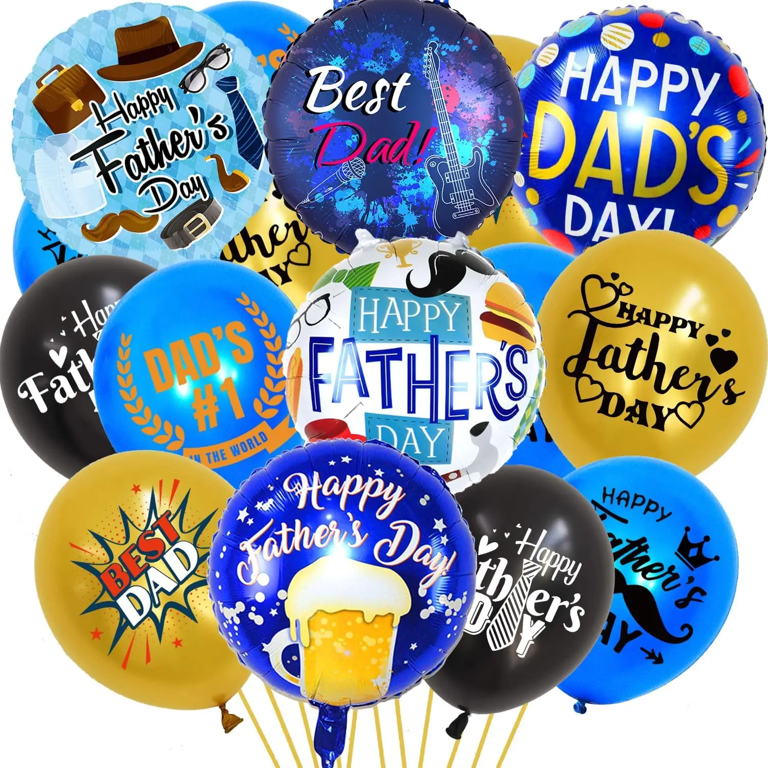 45PCS Happy Father's Day Balloons Decorations - Happy Fathers Day Foil Balloons and Best Dad Ever Latex Balloons Perfect for Father's Day Decorations Supplies