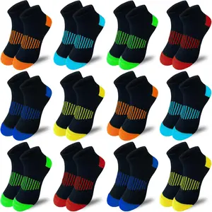 boys socks 12 Pairs  Half Cushion Low Cut Socks  Ankle Athletic Socks for Little Big