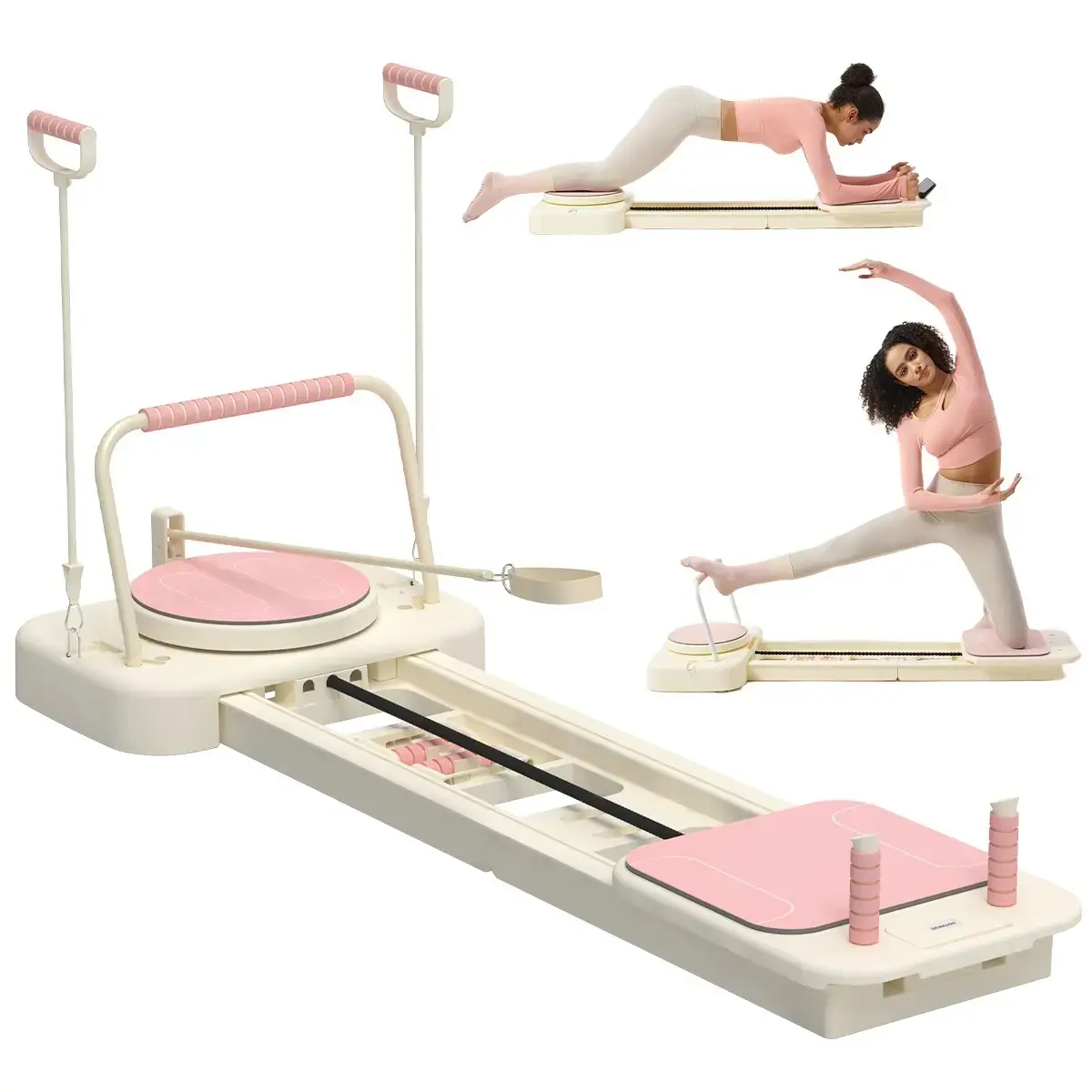Terra Gym Portable Pilates Reformer -9-in-1 Pilates Board Home Gym Equipment for Home Workout, Foldable with High-Strength Steel Rails, 440lbs Max Capacity, Adjustable 20lbs & 60lbs Resistance Bands, Professional Full-Body Sculpting Gear