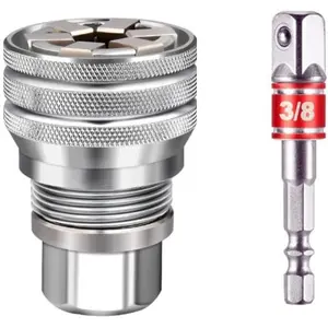 Multi-Function Universal Socket Wrench Tool  Universal Adjustable Socket Wrench with Adapter, 10-19mm, 3/8''-3/4'' Ratchet Wrench, Updated Adjustable Drive Socket Wrench Sleeve for 3/8" Drive Ratchet Torque Wrench and Power Drill