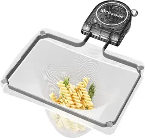 Kitchen Sink Strainer with Filter Mesh Bag, Food Waste Filter Basket, Suction Cup Folding Washing Vegetables and Fruits Drying Bag Holder QIEPOMI
