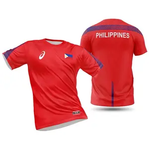 MUX-TEAM PHILIPPINES TEAM PILIPINAS Red T-Shirt Men Women Casual Sports Tee