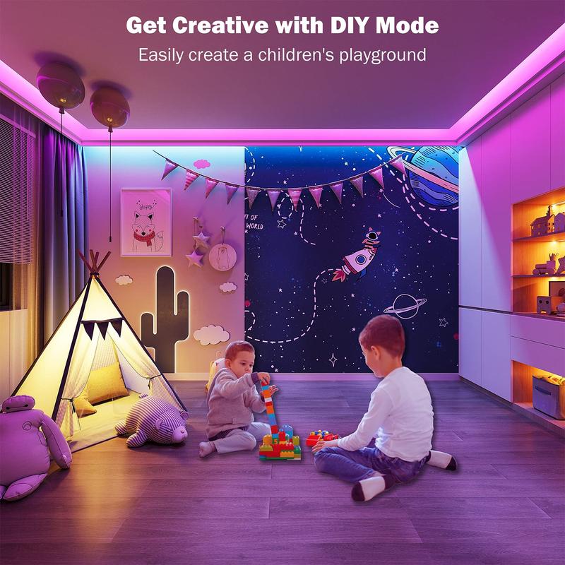 [New Deal] 100 ft. (2 Rolls of 50ft) RGB Led Lights for Bedroom Music Sync Remote App Control Bluetooth for Room Home Kitchen Décor Party