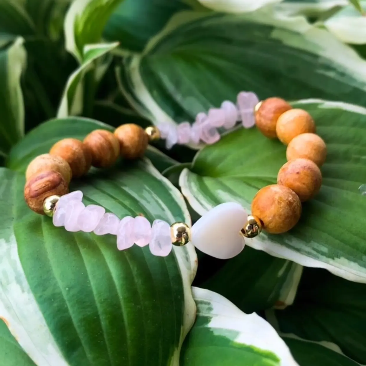 PALO SANTO ROSE QUARTZ BRACELET