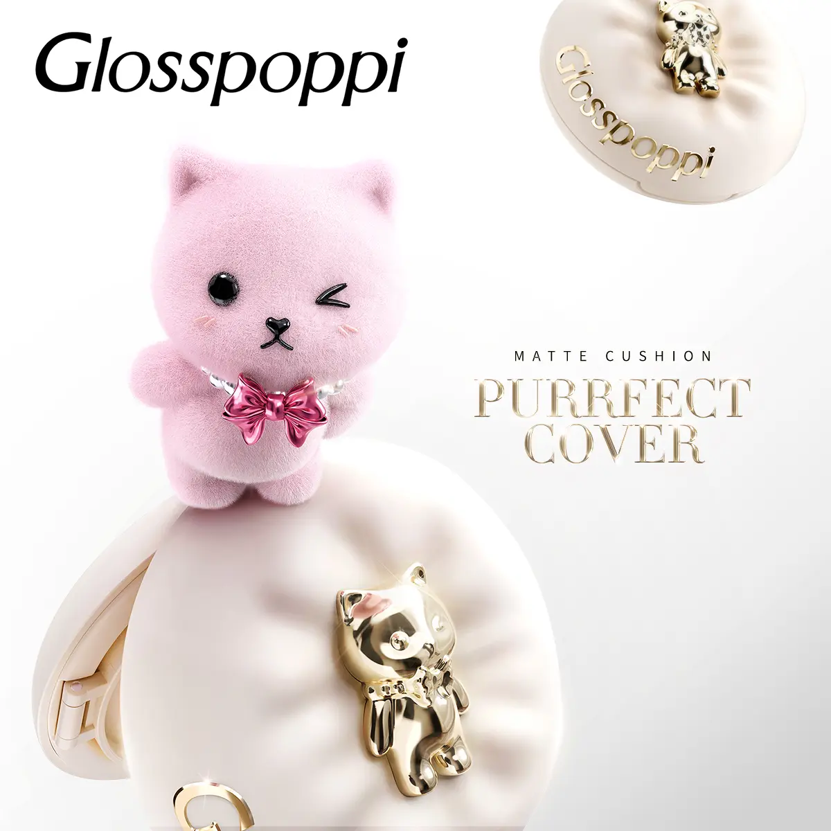 [New Launch] Glosspoppi Purrfect Cover Matte Cushion High Coverage Velvet Matte Cushion for Oily Skin Longwear Oil Control Humid Weather