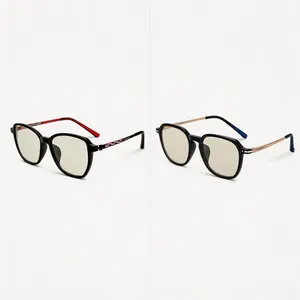 K-Ion Nano Anion Far Infrared Eyeglasses | UV400 Blue Light Filter PC Lens | Ultra-Light TR90 Titanium Frame | Noble Royal Black Retro Square Glasses for Work Gaming Daily Wear