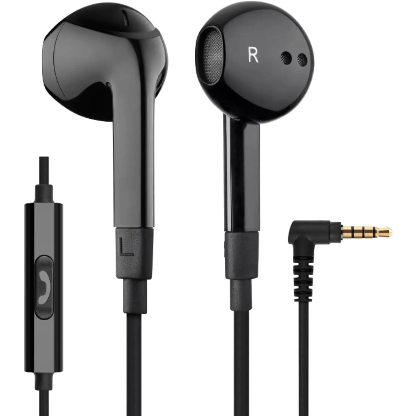F-HPS23 Wired In-Ear Headset Earbuds with 3.5mm Jack, Microphone, Noise Isolation, Hardly Noticeable Wires, No Battery Life Issues - 3.5mm Connection, Compatible with iPhone, Samsung, Computer, for Students, Includes Lightning Cable
