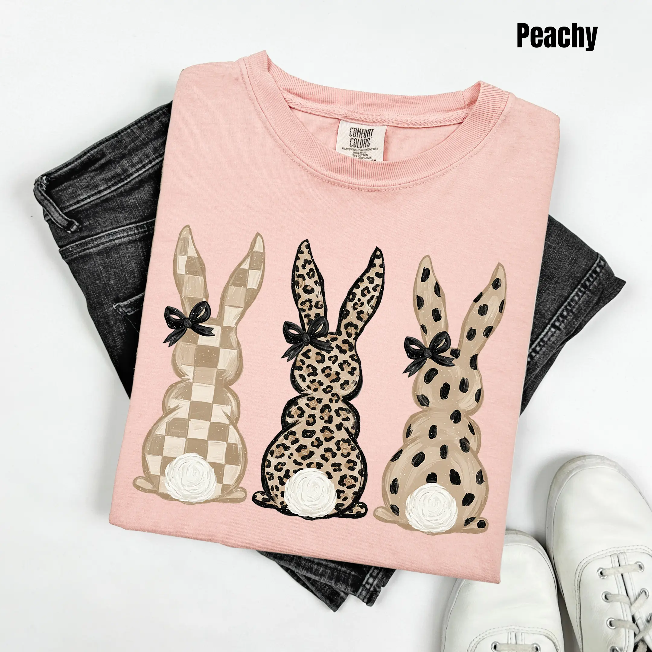 Beige Bunny Trio Comfort Colors T-Shirt 'NLB'