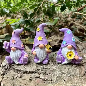 3-Pack Yi Zhitan Resin Gnome Statues, Anime-Themed Indoor & Outdoor Decor, Perfect for Christmas Halloween Thanksgiving Valentine's Day