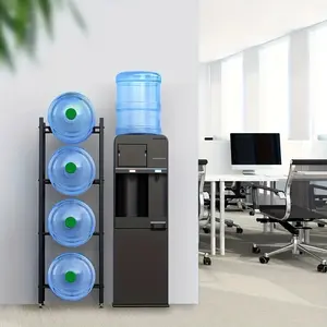 4-Tier 5-Gallon Bucket Rack, Heavy-Duty Water Bottle Rack, Heavy-Duty  Water Rack, Stainless Steel, Durable, Multifunctional Layered Rack, Space-Saving, Ideal for Small Space Storage, Suitable for Home and Office Use Water ,  Kitchen Utensils Mug Black