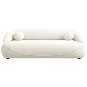 Brody White Boucle Fabric Sofa