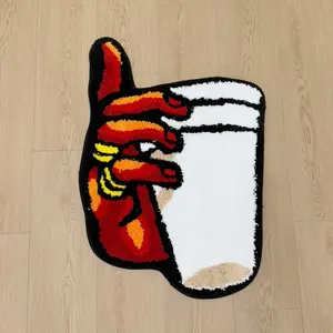 1850g/m² Thickened Tufted Area Rug with Anti-Slip Tpr Backing, Soft Comfortable Absorbent Carpet for Play Area and Car Interior, Decorative Rug