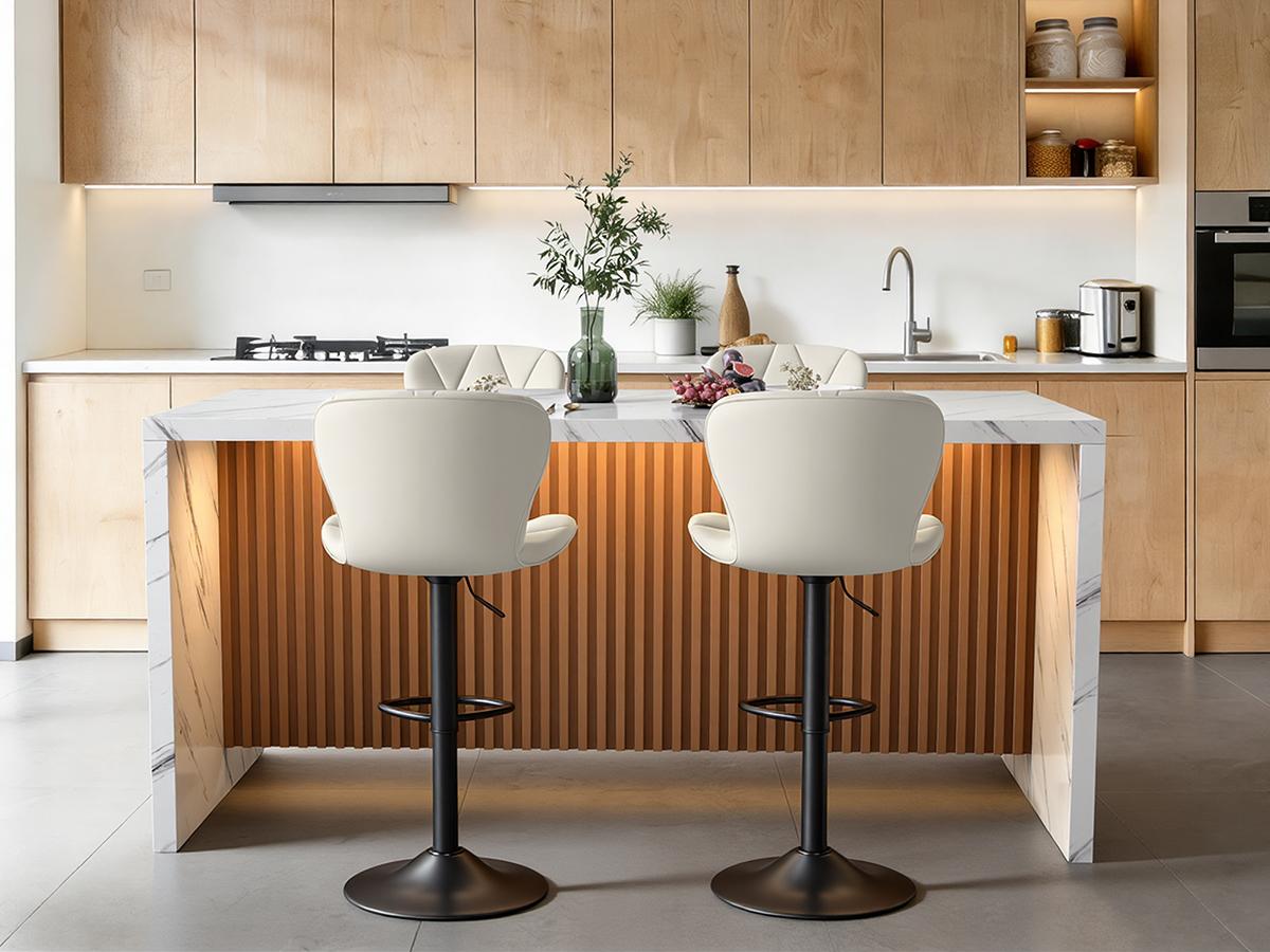 67" Kitchen Island Table with Faux Marble Top, Counter Height Dining Table for Kitchen, Modern Island Table with Fluted Base,