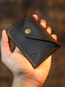 Handmade Leather Wallet Slim Envelope Design Hand Stitched Credit Card Holder for Him & Her Perfect Gift for Anniversaries, Birthday, Valentines Day Gift & Everyday Use