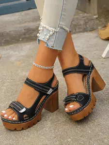 Women's Summer Casual Wedge Heel Sandals, Rivet Hollow Out Thick Sole, Adjustable Buckle Strap, Comfortable Fashion Open Toe Shoes, Open Toe Platform