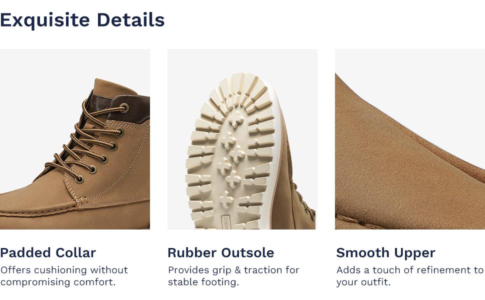 Bruno Marc Men's Moc Toe Leather Fashion Boots