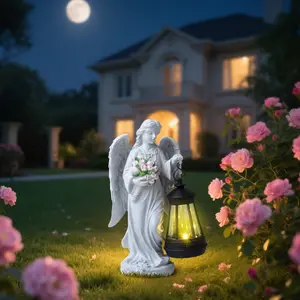 Angel Lantern Solar Outdoor Light Statue, Small Night Light for Courtyard and Garden Atmosphere, Decorative Ornament for Corridor, Outdoor Solar Lights, Solar Outside Lights