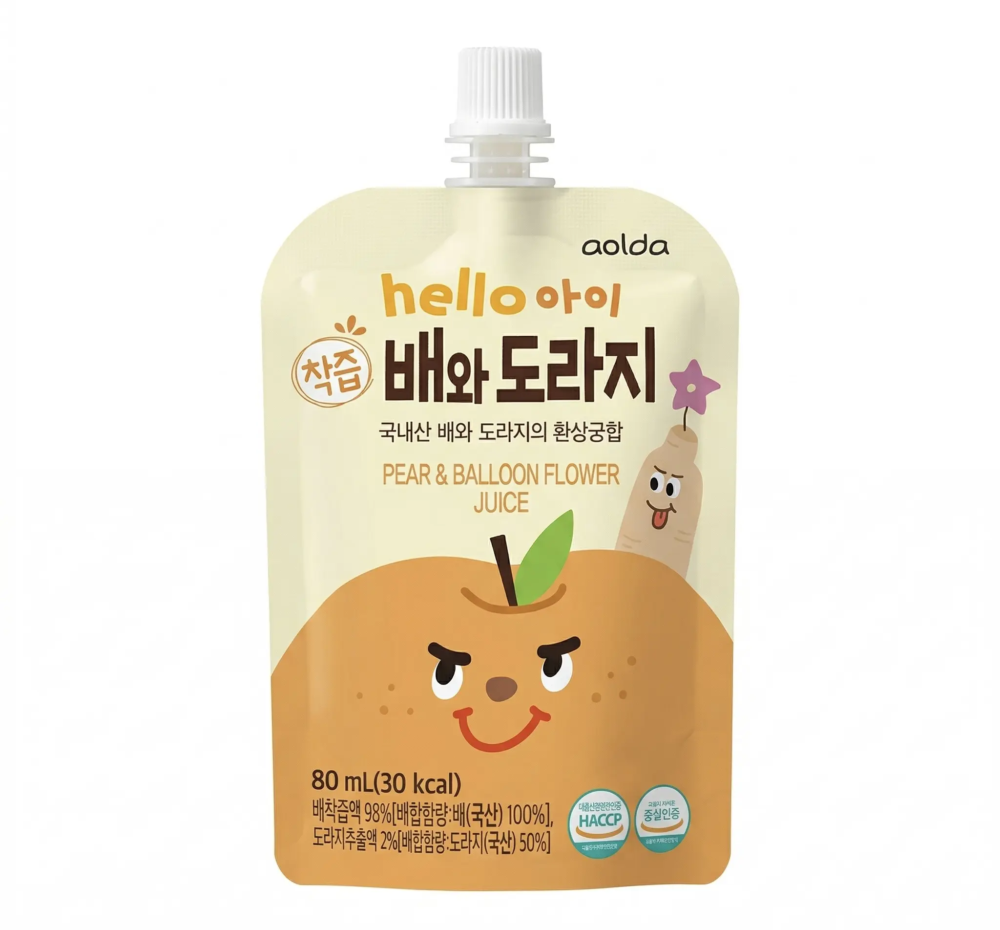 Bellflower Pear Juice - Korean Pear Drink, Bellflower Root & Pear Extract, Pack of 20