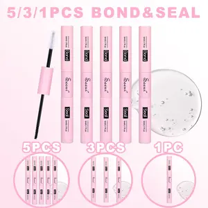SEEUI  5Pcs Bond & Seal, DIY Lash Clusters Glue, Stock up Set, Large Capacity 2 in 1 Bond and Seal, Long Lasting Lash Bond DIY Lash Extension, for Beginner, Waterproof
