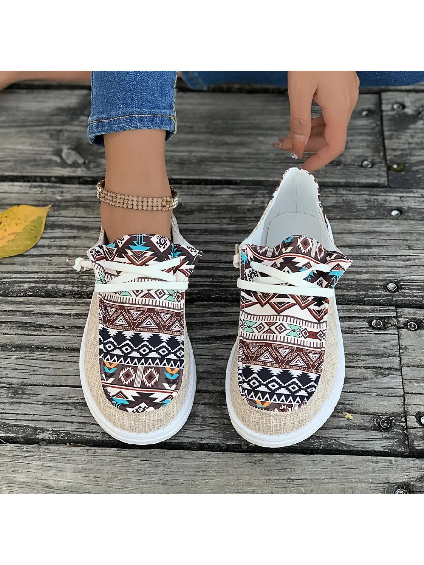 Ethnic Style Women's Loafers Men's Flats Comfortable One - Step Slip On Style Casual Shoes Breathable Lightweight Fashion Footwear Casual Summer Footwear