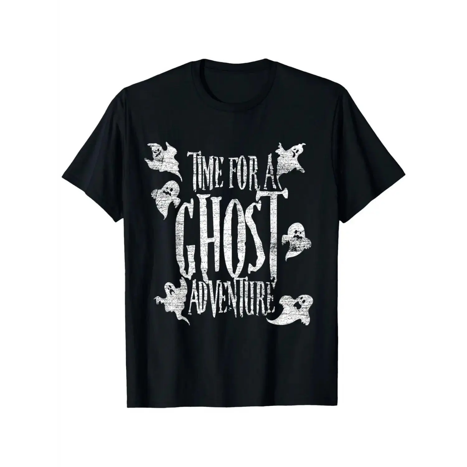 Men’s Short Sleeve T Shirts Time for A Ghost Adventure Ghost Casual Round Neck Short Sleeve with Slight Stretch Slightly Elastic Soft Comfortable Fabric Stylish Relaxed Fit Tee Shirt
