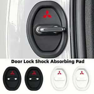4 Piece Car Door Lock Protector Set, Elastic Shock Absorber Pad, Silent Buffer Padding, Suitable for Mitsubishi Models, Automotive Accessories