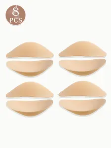 8 pcs thickened invisible sponge shoulder pads, high-elastic shoulder pads, suitable for jackets, wedding T-shirts, and fashion clothing accessories, non-slip durable shoulder pads, one-hand snap for easy on and off, 3D shoulder pads, breathable and ultra