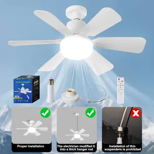 Smart Ceiling Fan with LED Light Kit, Remote Control, Adjustable Wind Speed & Brightness, Brightness Dimmable, Ideal for Bedroom Living Room Kitchen Garage
