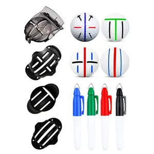 Precision Golf Ball Marker 8 Pack - 4 Stencils & 4 Color Markers for Golf Ball Alignment & Identification Tool