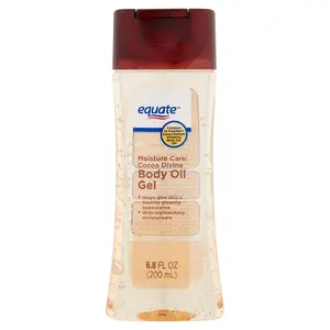 Equate Moisture Care Cocoa Divine Body Oil Gel 6.8 fl oz 200 mL for Replenishing Skin Care Enriched with Cocoa Butter