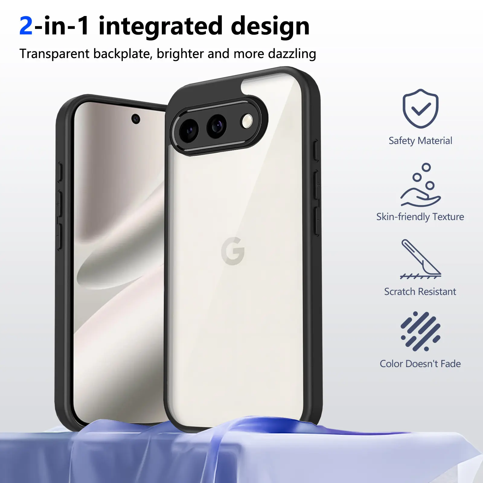 Google Pixel 10a Case, Air Cushion Shockproof Protective Silicone Bumper, Clear Matte Back Cover, Hard Case for Google Pixel10a 5g, Durable Protection Accessories, Shockproof Casing