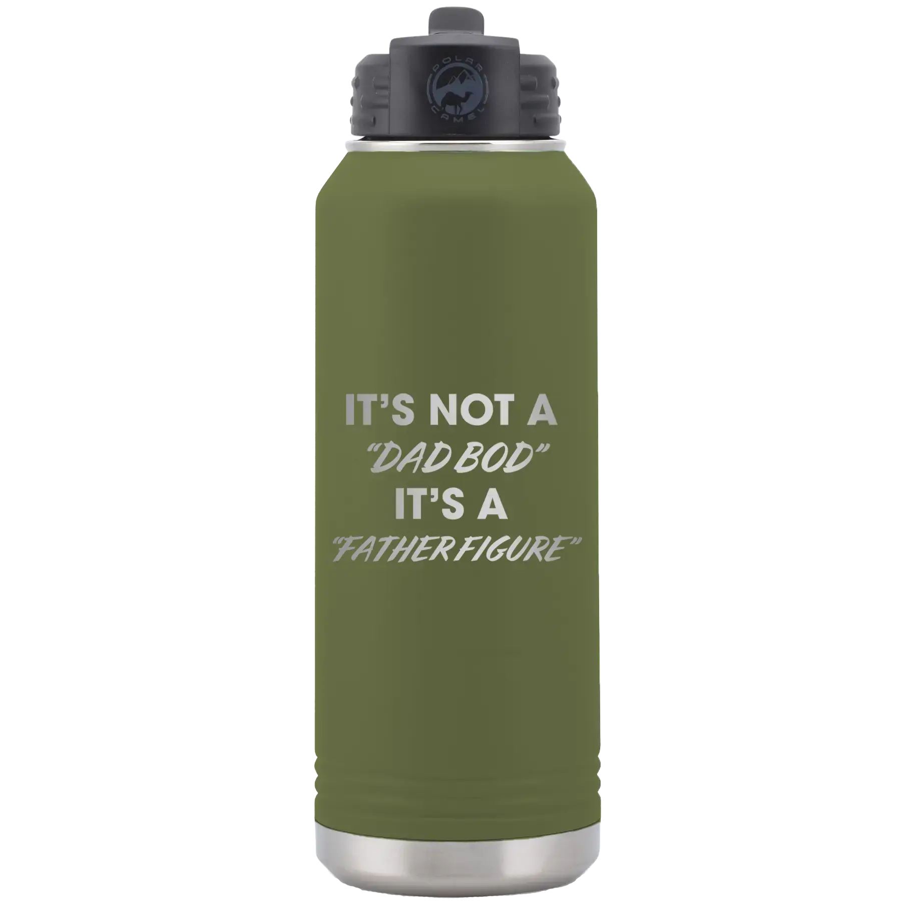 Personalized Dad Bod 32 oz Water Bottle - Olive Green