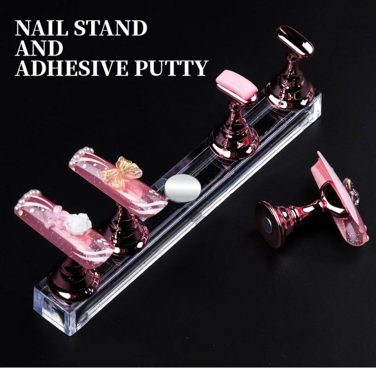 600 Pcs Clear Coffin Nail Tips, Acrylic Nail Kit, Clear Press On Nails, Long Fake Nails Coffin Nail Tips Full Cover, Acrylic Nail Clipper Nail Stand for Nail Extensions