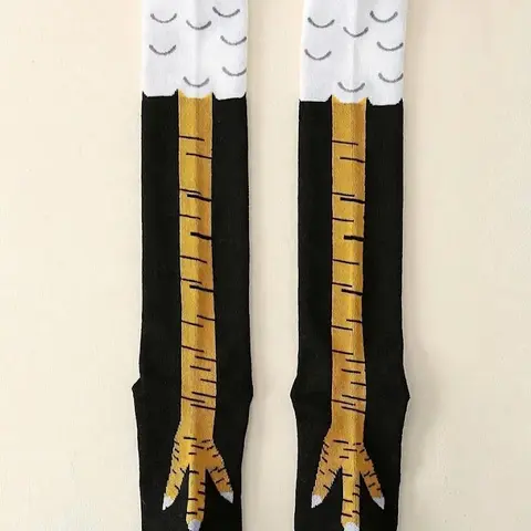 Women's Japanese Cartoon Character Graphic Knee-High Knit Elastane-Polyester Socks - 15.74in Fit, Comfortable Everyday Casual Statement Hosiery for Indoor-Outdoor Wear (Womenswear)