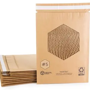 Large 9.875" x 15.5" Paper Bubble Mailers #5, Pack of 10 - Alternative to Plastic Padded Envelopes - Patented Honeycomb Paper Filler - Great for Shipping Documents, CDs, Fragiles. By IDL Packaging