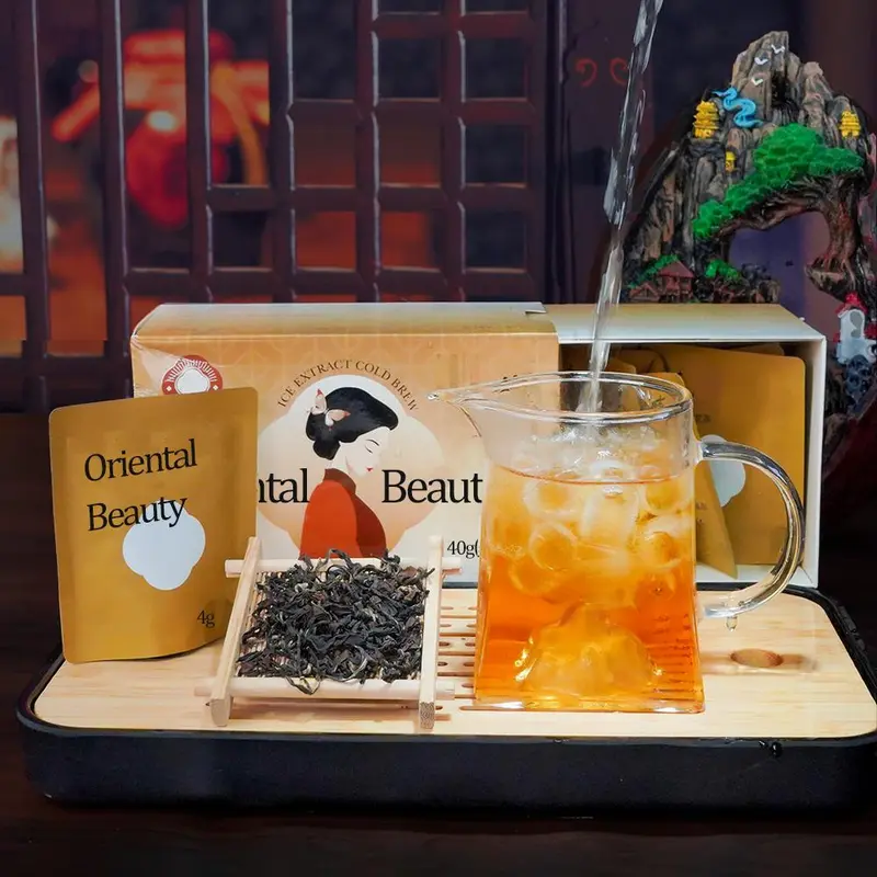 LA Oriental Beauty Taiwan Oolong Beverage - Pesticide Free Pure Tea Leaf, 40g (4g×10 Single Pouches) Cold Brew Iced Option, Oolong Tea