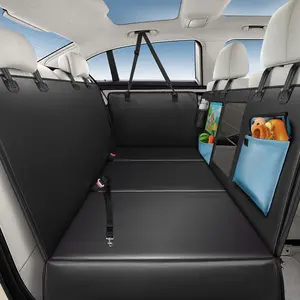 VIVOHOME Back Seat Pet Cover for Dogs 53'' & 59", Upgraded PU Leather Back Seat Extender with Hard Bottom Holds 400LBS, Waterproof Anti-Scratch, Dog Backseat Cover for Cars, SUV & Small Truck