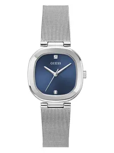 GUESS Female Silver-Tone Mesh Analog Watch