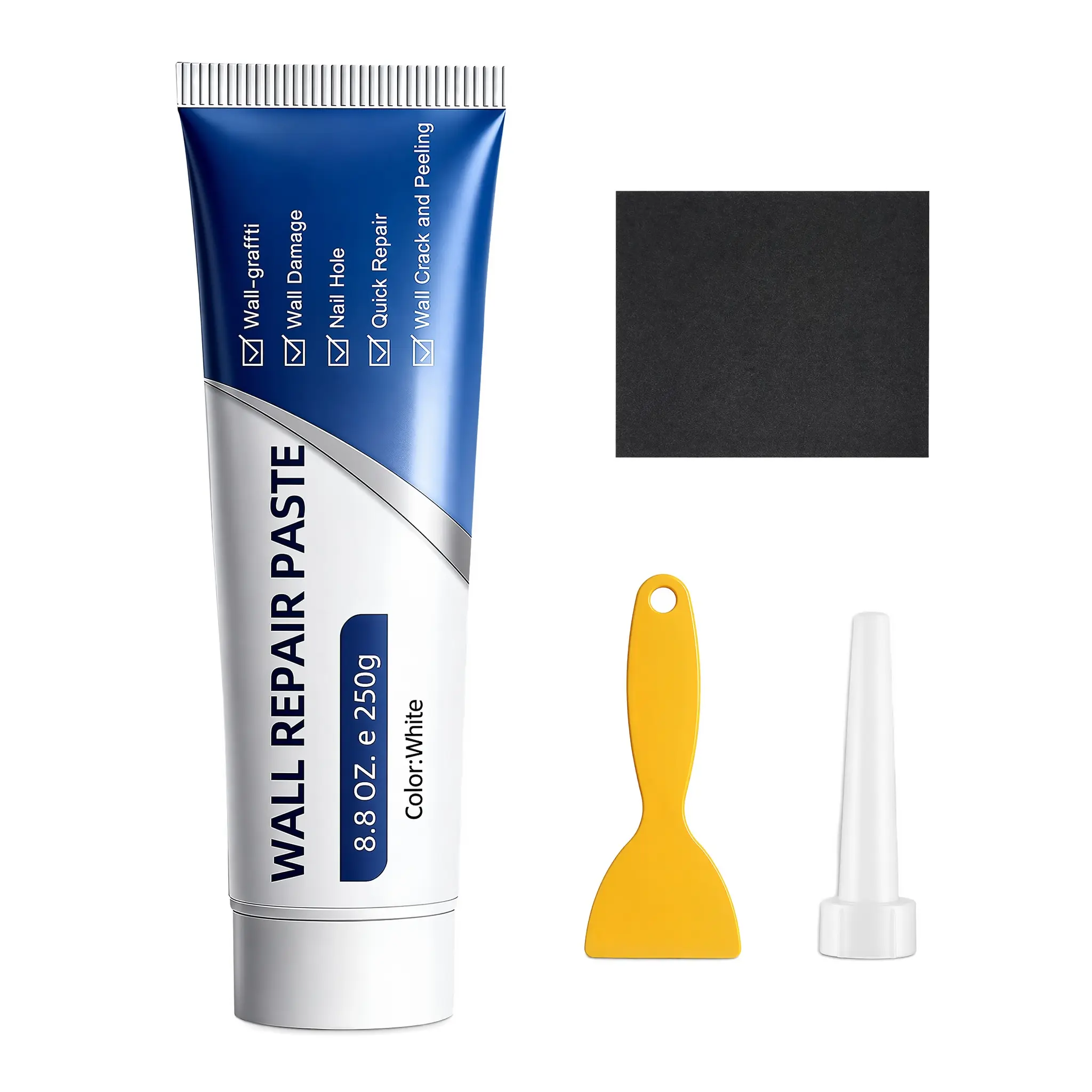 Drywall Repair Kit with Wall Mending Agent 1/2/3 Pack, Spackle, Scraper, Sandpaper - Quick, Easy Surface Hole Filling Solution for Home Improvement & Repair the damaged walls