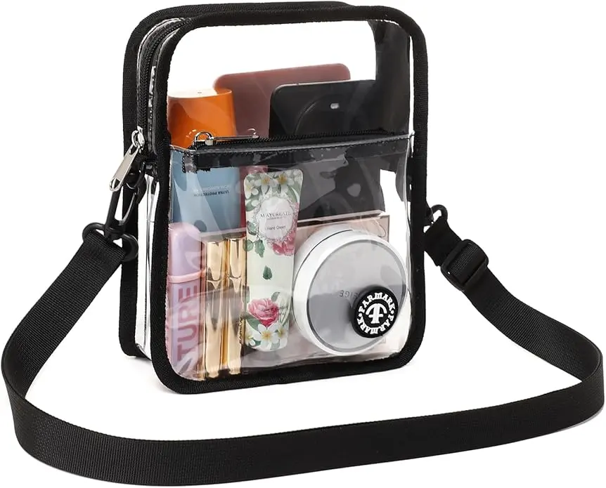 FARMARK Clear bag for stadium events, women's Clear Purse crossbody bag, stadium approved with front pocket, perfect for concerts