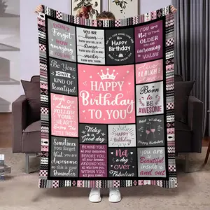 Cozy Envelope Flannel Blanket, Soft Warm Blanket, Birthday Gift, Modern Rectangular Polyester Fiber Blanket, Suitable for Various Occasions