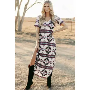 Southwest Sunset Aztec Dress