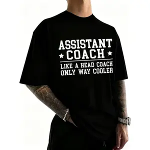 Cotton Assistant Coach Funny Sports Coaching Gift Round Neck Short Sleeve T-Shirt Women's Men Graphic Tee