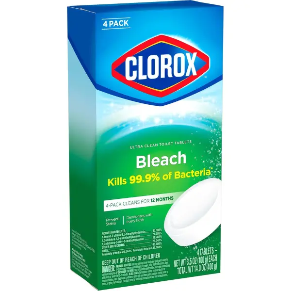 Clorox Ultra Clean Toilet Tablets Bleach 4 Count, 3.5 Ounces Each