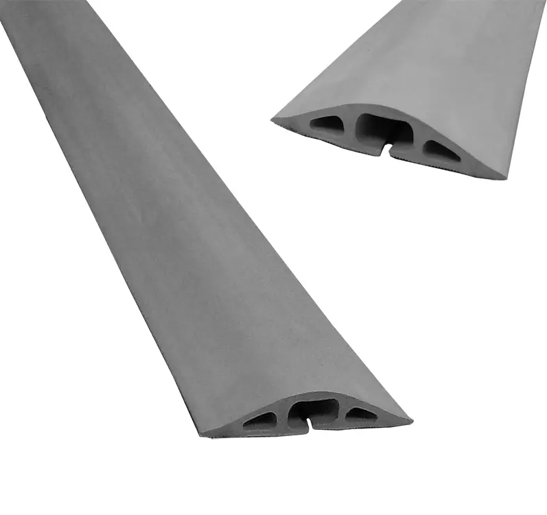 Electriduct D-2-LP-15-GY 15 ft. D-2 Rubber Duct Cord Cover & Electriduct Rubber Cable Protector, Gray
