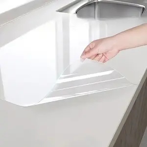 One roll [23.62 * 393.70 in ] HD transparent cabinet sticker kitchen cabinet self-adhesive furniture transparent protective film, applicable to the kitchen table, cabinet, table renovation paste