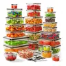 Airtight Sealed Food Storage Containers Set (40-42-50-52-62 Pieces) - Leakproof Stackable BPA-Free Reusable Snack Containers, Fridge Meal Prep Kitchen Organiser, Kitchen Gadgets, Home Goods