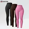 WAKYME Women's High Waist Ribbed Seamless Butt-Lifting Full Length Leggings - Tummy Control Athletic Workout Leggings, Comfy Supportive Bottoms, Comfy Yoga Pants for Activewear Look